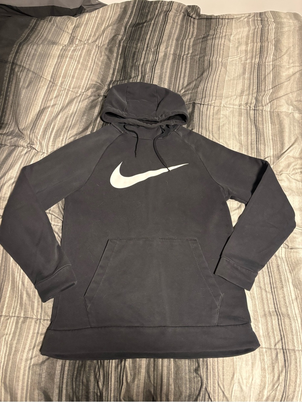 Nike Black Hoodie with White Swoosh Logo